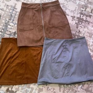 Stylish Women's Skirt Set - Brown, Tan, Gray